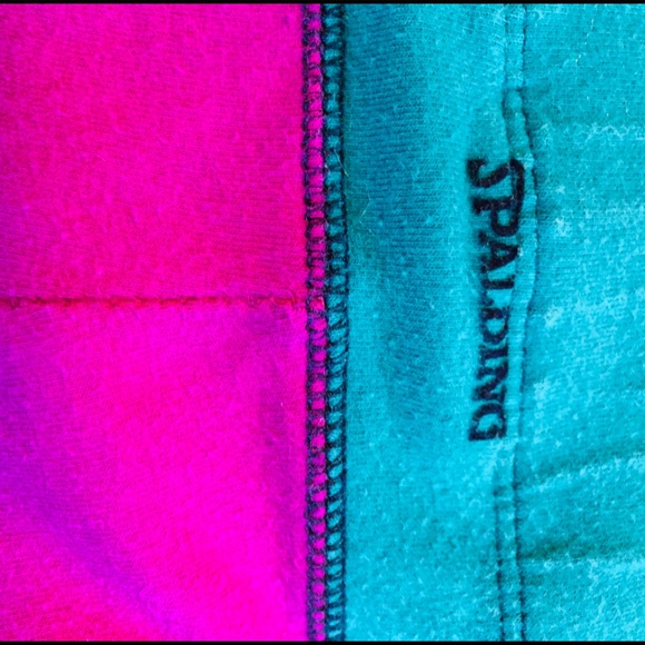 Exercise Leggings, Turquoise & Pink, L - Picture 3 of 16